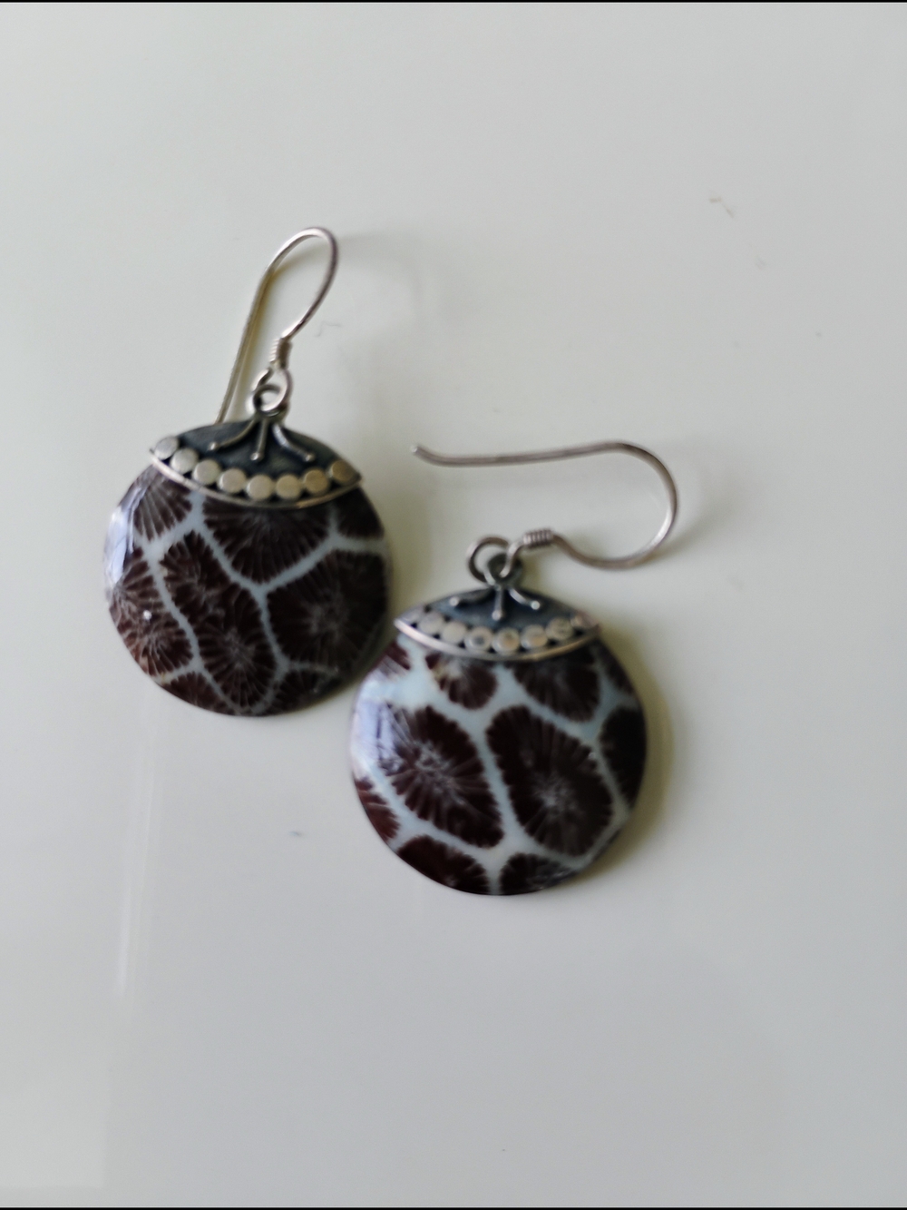 Sterling Silver Disc Drop Earrings